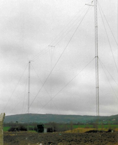 Cheltenham Radio 603 aerial masts in February 1993